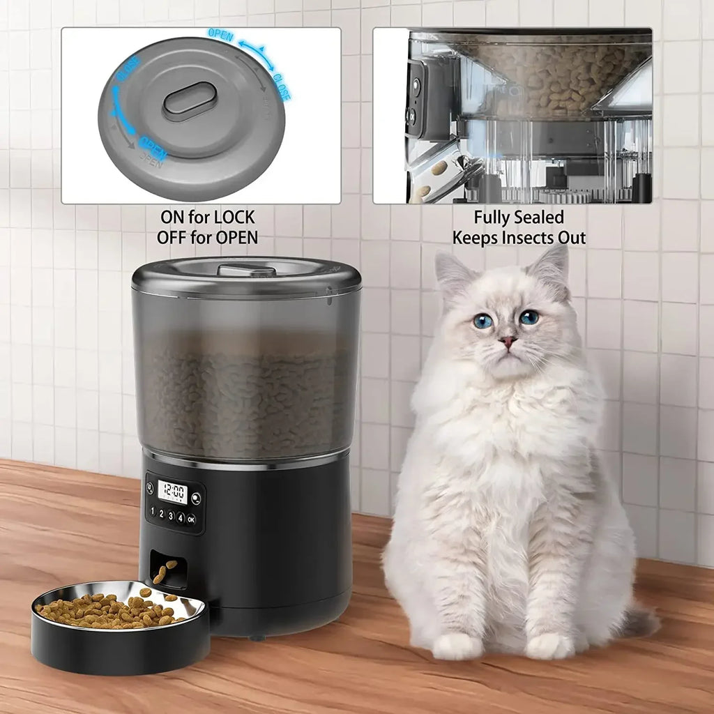 4L Automatic Smart Pet Food Dispenser - Wifi and App Controlled