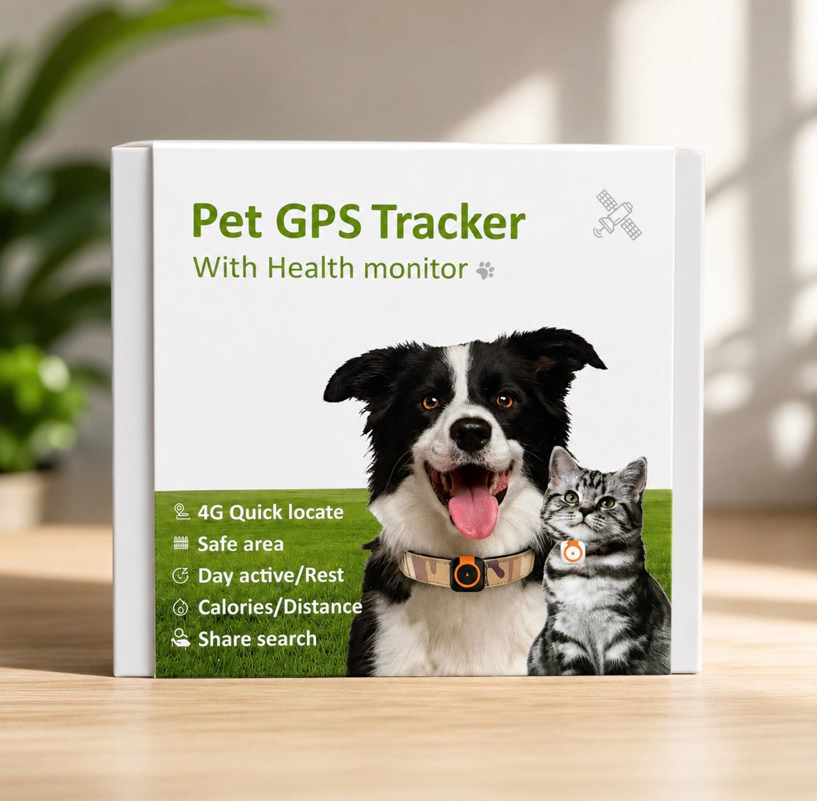 Mini clip on GPS tracking health collar