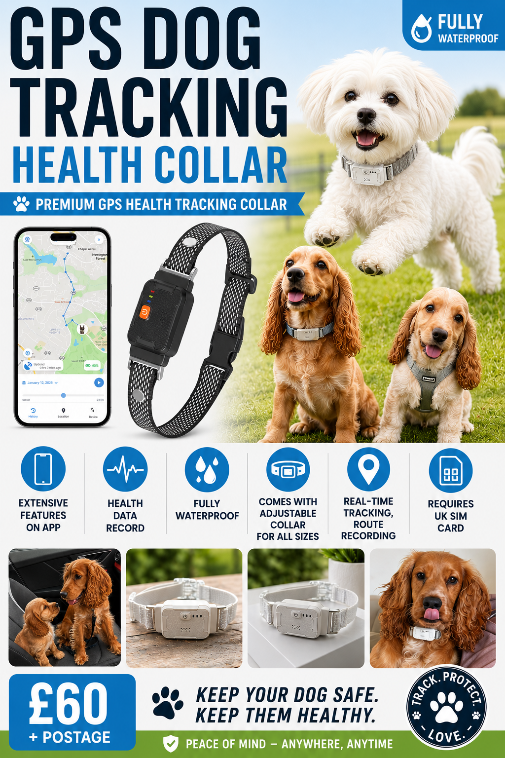 GPS Elite Health Tracking Collar